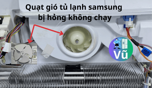 quạt gió tủ lạnh samsung bị hỏng không chạy