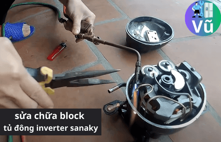 sửa chữa block tủ đông sanaky inverter