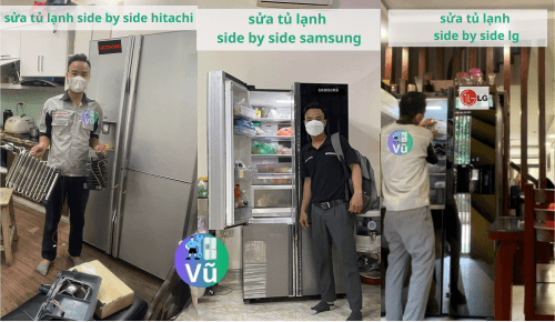 sửa tủ lạnh side by side hitachi lg samsung