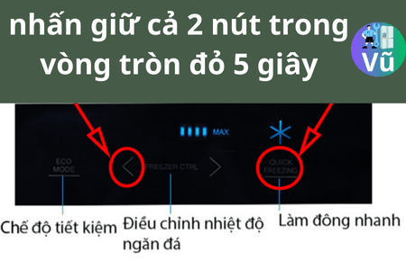 test bộ làm đá tự động tủ lạnh Toshiba inverter không màn hình