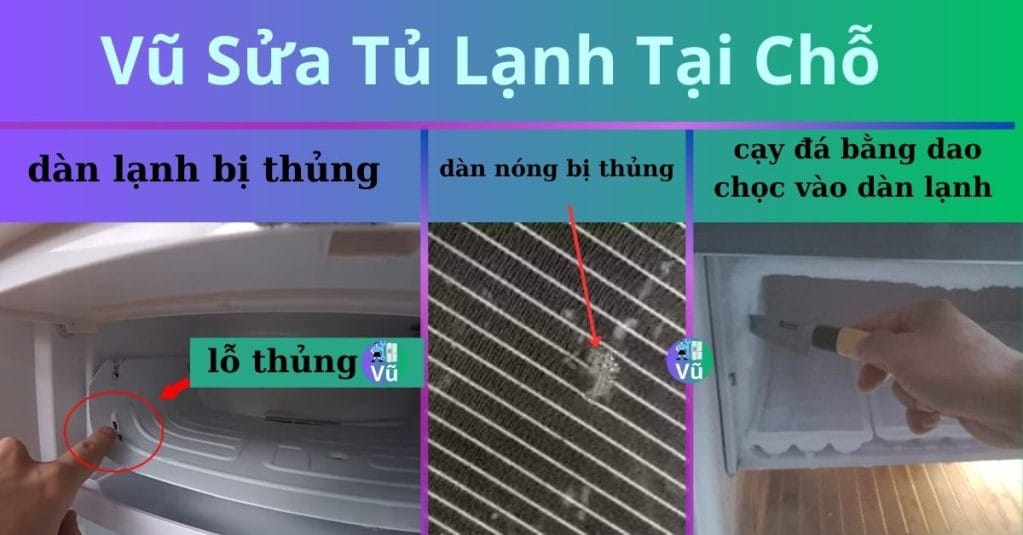 Tủ lạnh Sharp bị hở mối hàn, thủng dàn, hết gas