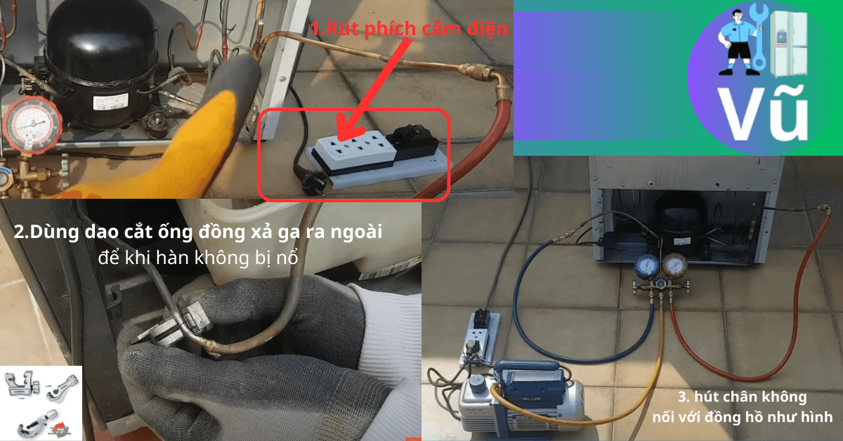 các bước nạp gas tủ lạnh tại nhà
