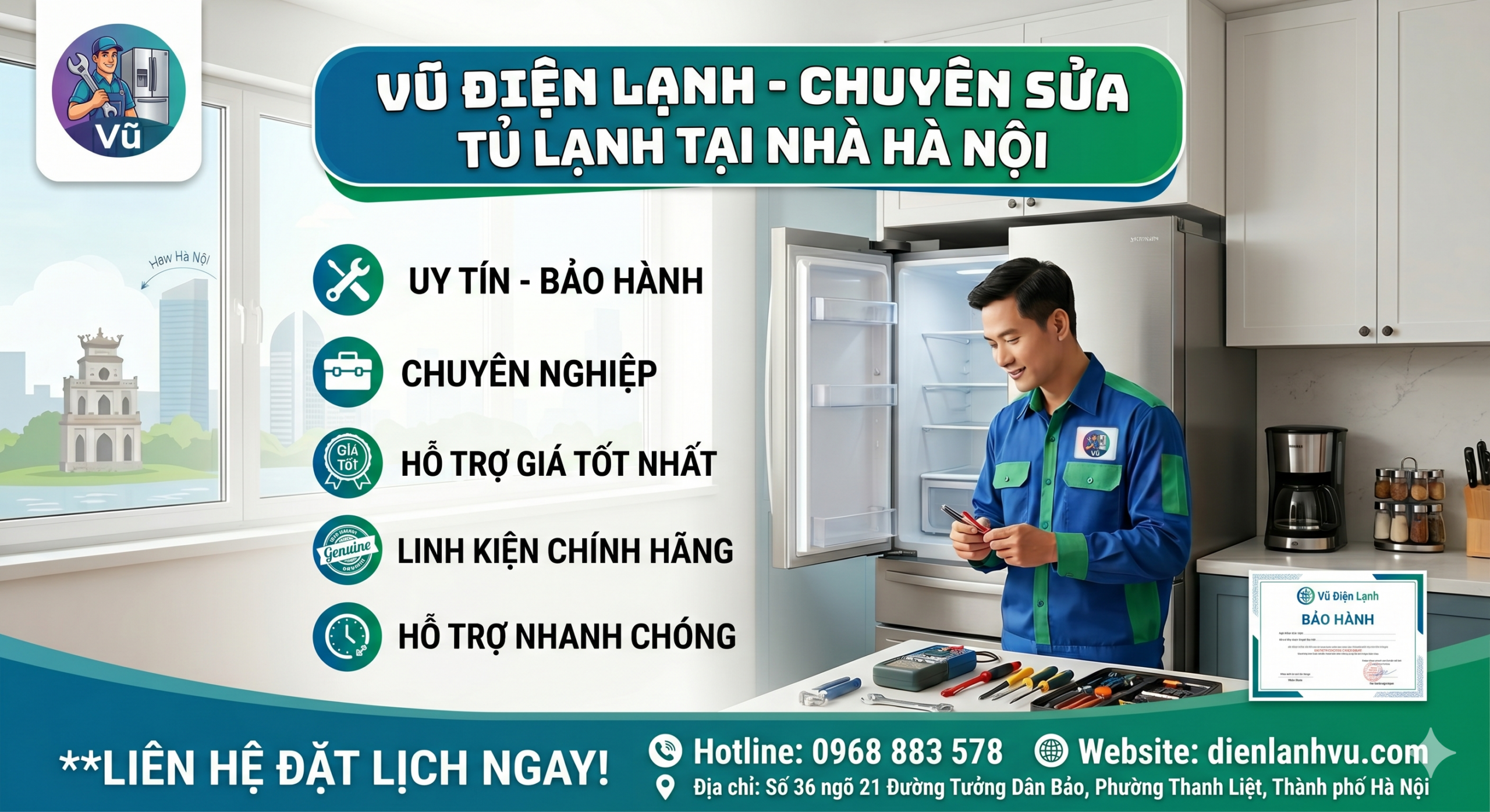 Cam kết dịch vụ của Vũ Điện Lạnh