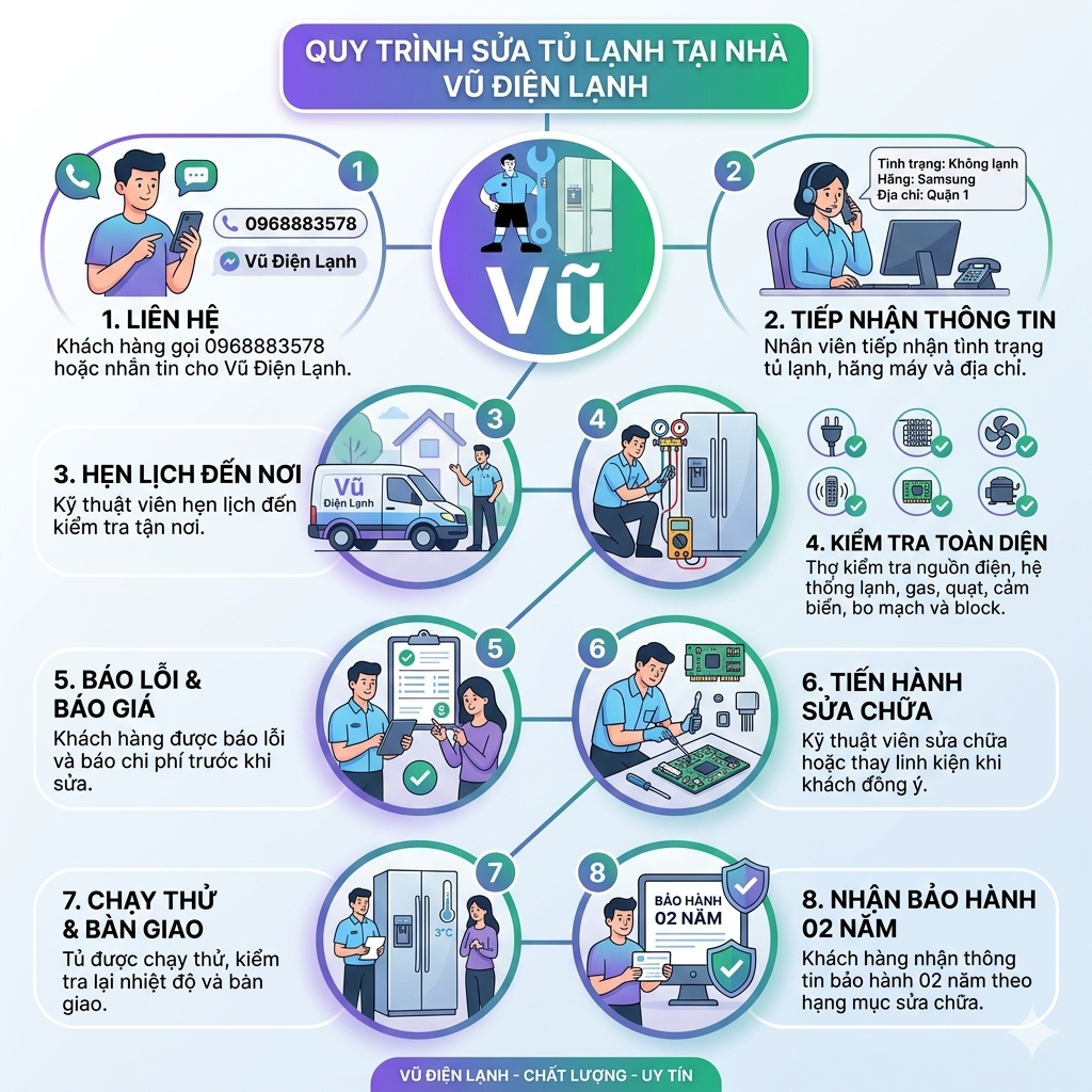 Quy trình sửa tủ lạnh tại nhà