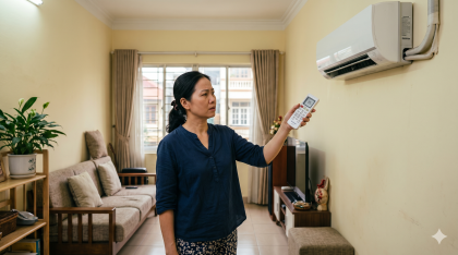 Người dùng đang hướng điều khiển từ xa về phía dàn lạnh nhưng điều hòa không nhận tín hiệu, không phát tiếng bíp và không bật lên