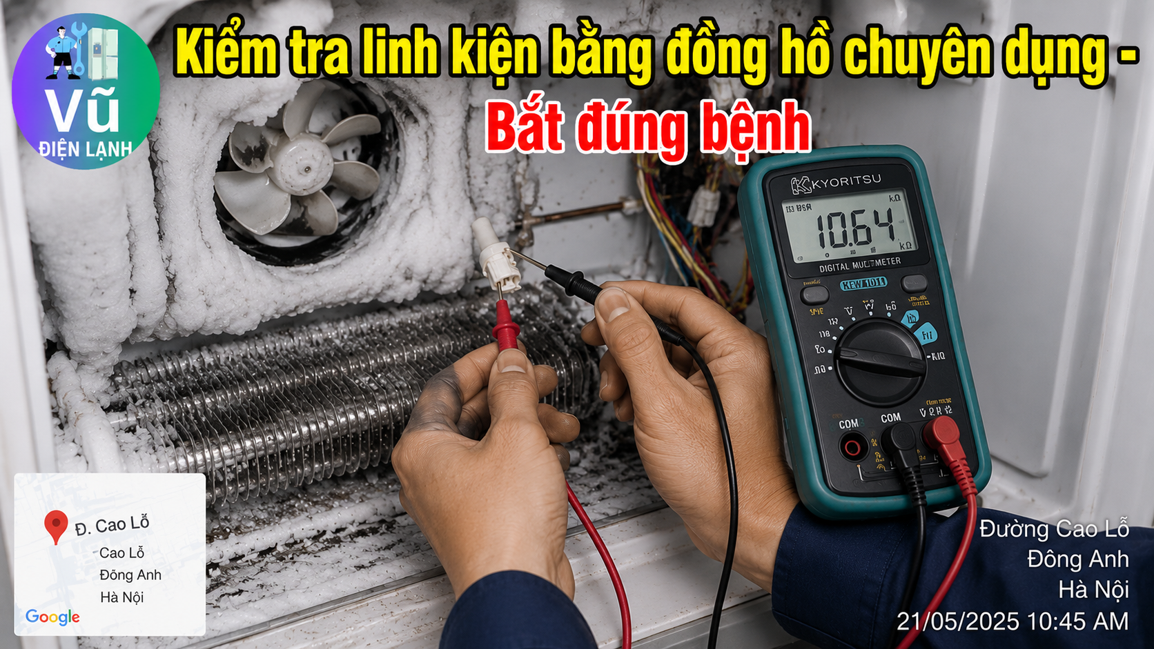 Khách hàng nhận phiếu bảo hành 02 năm có đóng dấu mộc đỏ pháp nhân của Công ty TNHH Vũ Điện Lạnh sau khi hoàn tất sửa chữa.