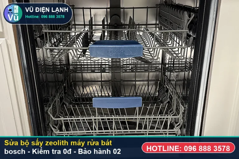 Kỹ thuật viên Vũ Điện Lạnh kiểm tra miễn phí 0đ và thực hiện sửa bộ sấy zeolith máy rửa bát bosch tại nhà Hà Nội