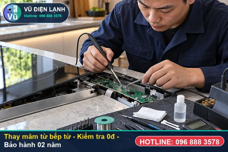 Kỹ thuật viên Vũ Điện Lạnh kiểm tra miễn phí 0đ và thực hiện thay mâm từ bếp từ (thay mâm từ bếp từ ) tại Hà Nội