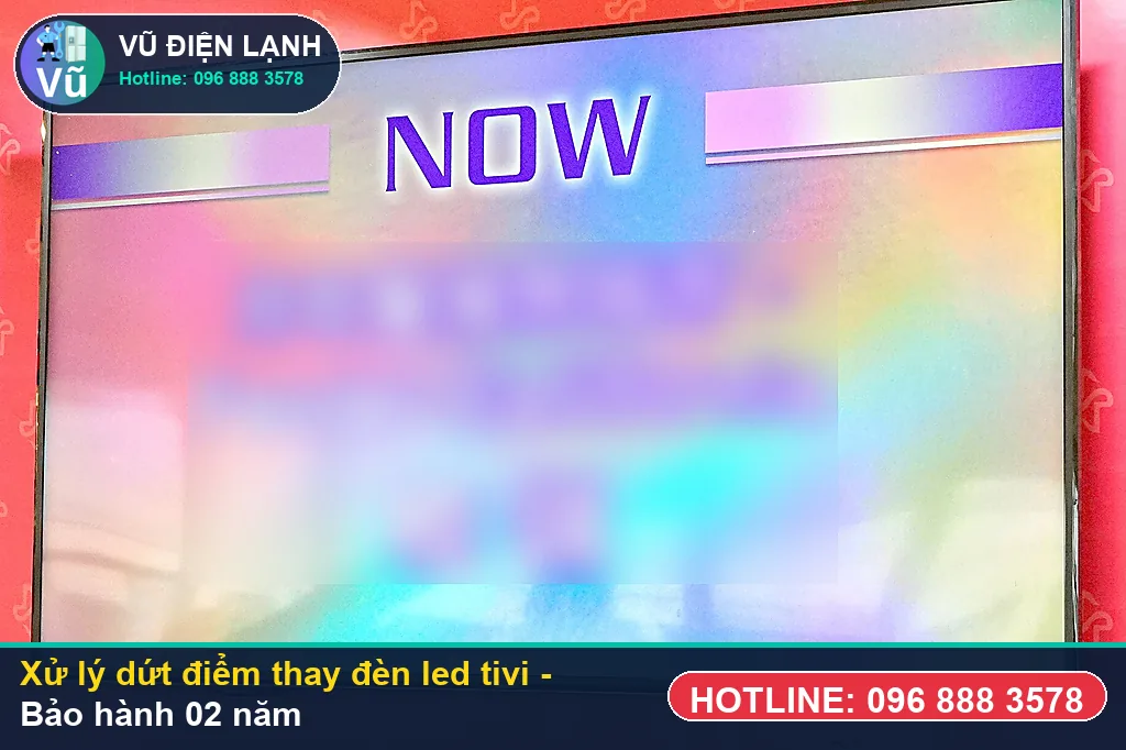 Hoàn tất xử lý thay đèn led tivi, kiểm tra hình ảnh 4K sắc nét và bàn giao phiếu bảo hành 02 năm Vũ Điện Lạnh