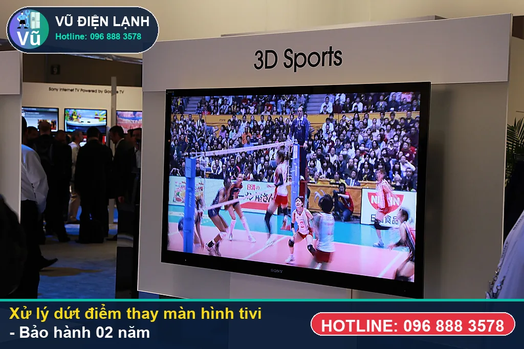 Hoàn tất xử lý thay màn hình tivi, kiểm tra hình ảnh 4K sắc nét và bàn giao phiếu bảo hành 02 năm Vũ Điện Lạnh