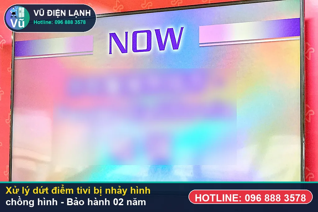 Hoàn tất xử lý tivi bị nhảy hình chồng hình, kiểm tra hình ảnh 4K sắc nét và bàn giao phiếu bảo hành 02 năm Vũ Điện Lạnh